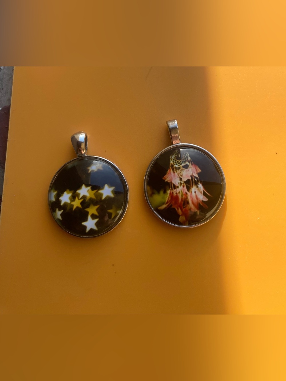 2 Piece Bundle of Glass Cabochon Charm Pendants / Keychain / DIY Jewelry (pendan
